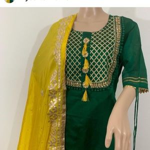 Chederi silk long gown with gottapati duppata